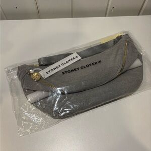 Stoney Clover Lane Jumbo Fanny Pack Heather Grey & Emerald Fall Varsity